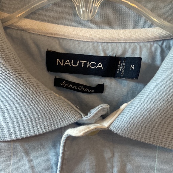 ☀️☀️ Nautica men’s M light blue polo, shirt sleeve, excellent condition - Picture 2 of 3